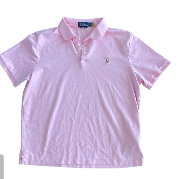 POLO RALPH LAUREN Pink Classic Fit Polo Shirt Preppy Spring Pony Golf Size Large - Picture 3 of 8
